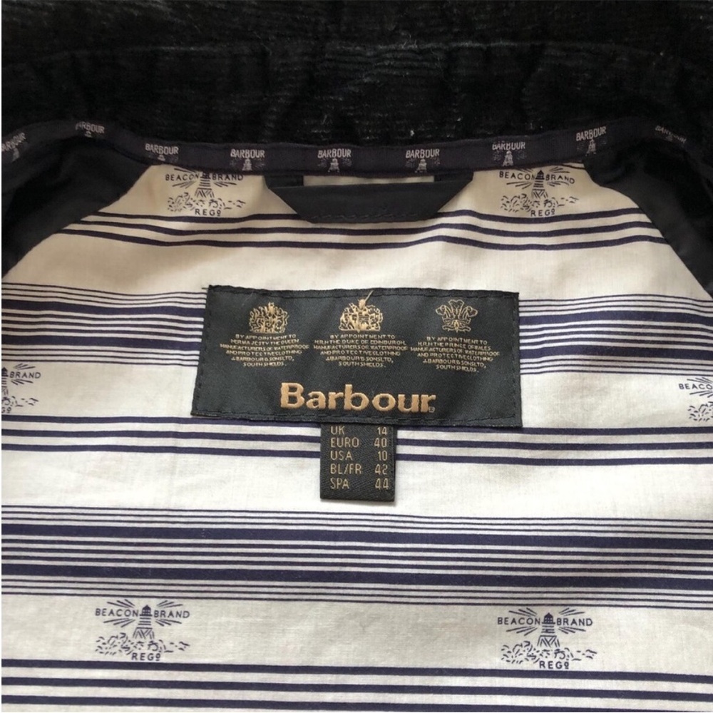 Barbour Navy Hooded Coat - Picture 6 of 13